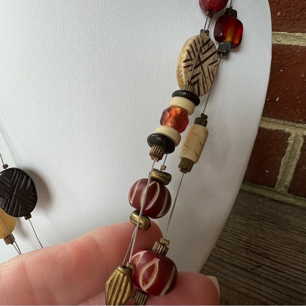 Chico’s Fall Neutral Multilayer Brown Natural Woo… - image 2